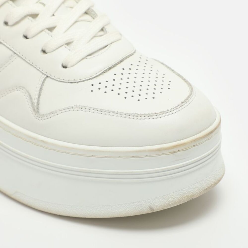 Celine White Leather Platform Lace Up Sneakers Size 37 - Picture 6 of 7